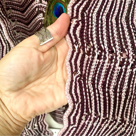 Open front knit boho cardigan w cottagecore granny core shabby chic vibe - Picture 8 of 15